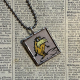 The Lorax, original illustrations from vintage book, up-cycled to soldered glass pendant