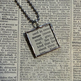 Mouse, vintage 1930s dictionary illustration, up-cycled to hand-soldered glass pendant