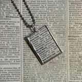 Boston Terrier dog, vintage 1930s dictionary illustration, up-cycled to hand-soldered glass pendant