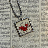 Babar, original vintage 1960s book illustrations, upcycled to soldered glass pendant