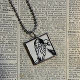Millions of Cats, vintage children's book illustration up-cycled to soldered glass pendant