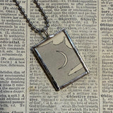 Sun and Moon, vintage book illustrations, hand-soldered glass pendant