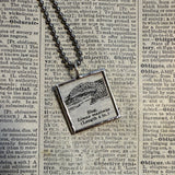 Slug vintage dictionary illustration, up-cycled to soldered glass pendant