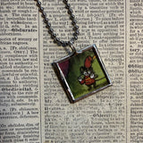 Dumbo, vintage illustrations, up-cycled to soldered glass pendant