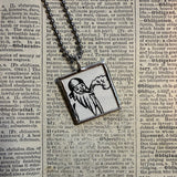 Millions of Cats, vintage children's book illustration up-cycled to soldered glass pendant
