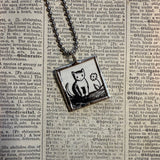 Millions of Cats, vintage children's book illustration up-cycled to soldered glass pendant