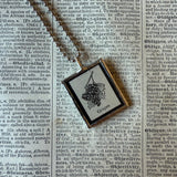 Grapes, vintage botanical dictionary illustration, upcycled to soldered glass pendant