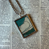 Water Babies, vintage children's book illustration up-cycled to soldered glass pendant