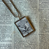 Sacred heart, religious iconography, upcycled to soldered glass pendant
