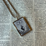 Sacred heart, religious iconography, upcycled to soldered glass pendant