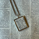 Pear, vintage botanical dictionary illustration, upcycled to soldered glass pendant