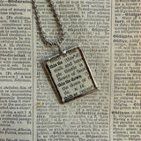 Thistle vintage botanical dictionary illustration, upcycled to soldered glass pendant