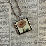 Mushroom and fungus, vintage natural history illustrations up-cycled to soldered glass pendant
