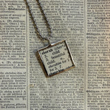 Cherub, vintage dictionary illustration, hand soldered glass pendant, upcycled to soldered glass pendant