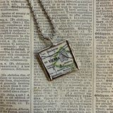 Vienna Austria vintage map and flag, hand-soldered glass pendant
