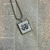 Sacred heart, religious iconography, upcycled to soldered glass pendant