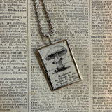 Mushroom / fungus, vintage natural history illustrations up-cycled to soldered glass pendant