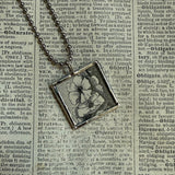 Shall I not give him my heart?  vintage victorian book illustrations, hand-soldered glass pendant