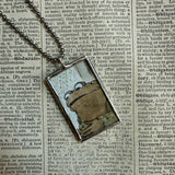 Frog and Toad, vintage children's book illustrations, up-cycled to soldered glass pendant