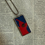The Snowy Day, vintage children's book illustrations, upcycled to soldered glass pendant