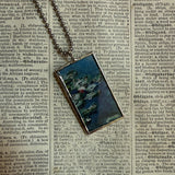 Claude Monet, Haystacks, Waterlilies, upcycled to soldered glass pendant