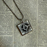 Sacred heart, religious iconography, upcycled to soldered glass pendant