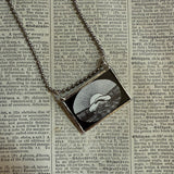 Handshakes, antique woodcut illustrations up-cycled to soldered glass pendant