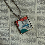 Good night moon, vintage children's book illustrations, up-cycled to soldered glass pendant