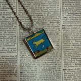 Good night moon, vintage children's book illustrations, up-cycled to soldered glass pendant