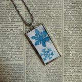 The Snowy Day, vintage children's book illustrations, upcycled to soldered glass pendant