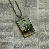 Mushroom / fungus, vintage natural history illustrations up-cycled to soldered glass pendant