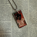 Romaire Bearden paintings, upcycled to hand soldered glass pendant