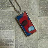 The Snowy Day, vintage children's book illustrations, upcycled to soldered glass pendant