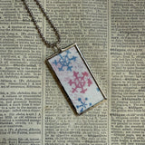 The Snowy Day, vintage children's book illustrations, upcycled to soldered glass pendant