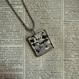 Mickey Mouse, Minnie Mouse, vintage illustrations, up-cycled to soldered glass pendant