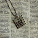 Sea Monkeys, vintage 1970s comic advertisement illustrations upcycled to soldered hand-soldered glass pendant