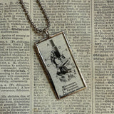 Microscope, vintage dictionary illustration, up-cycled to soldered glass pendant