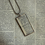 Microscope, vintage dictionary illustration, up-cycled to soldered glass pendant
