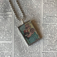 Popeye, Sweet Pea, vintage 1960s comic illustration, upcycled to soldered hand-soldered glass pendant