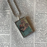 Popeye, Sweet Pea, vintage 1960s comic illustration, upcycled to soldered hand-soldered glass pendant