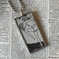 Fairy, Faeries, vintage children's book illustration up-cycled to soldered glass pendant