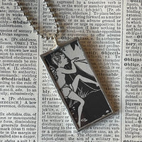 Fairy, Faeries, vintage children's book illustration up-cycled to soldered glass pendant