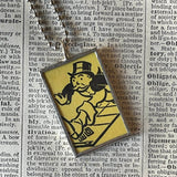 Advance to Go, vintage monopoly mortgage card, upcycled to soldered hand-soldered glass pendant