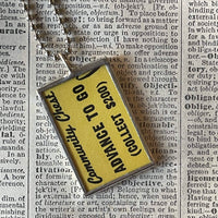 Advance to Go, vintage monopoly mortgage card, upcycled to soldered hand-soldered glass pendant