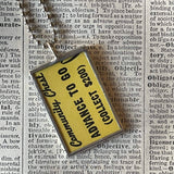 Advance to Go, vintage monopoly mortgage card, upcycled to soldered hand-soldered glass pendant