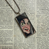 Snow White, vintage illustrations, up-cycled to soldered glass pendant
