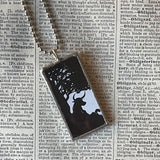 Ferdinand, vintage children's book illustrations, up-cycled to soldered glass pendant