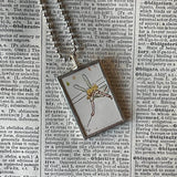 Fairy, Faeries, vintage children's book illustration up-cycled to soldered glass pendant