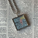 Bombay India vintage map upcycled to hand-soldered glass pendant