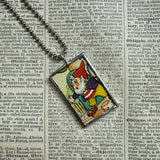 Noddy Elf, vintage children's book illustration, upcycled to soldered glass pendant